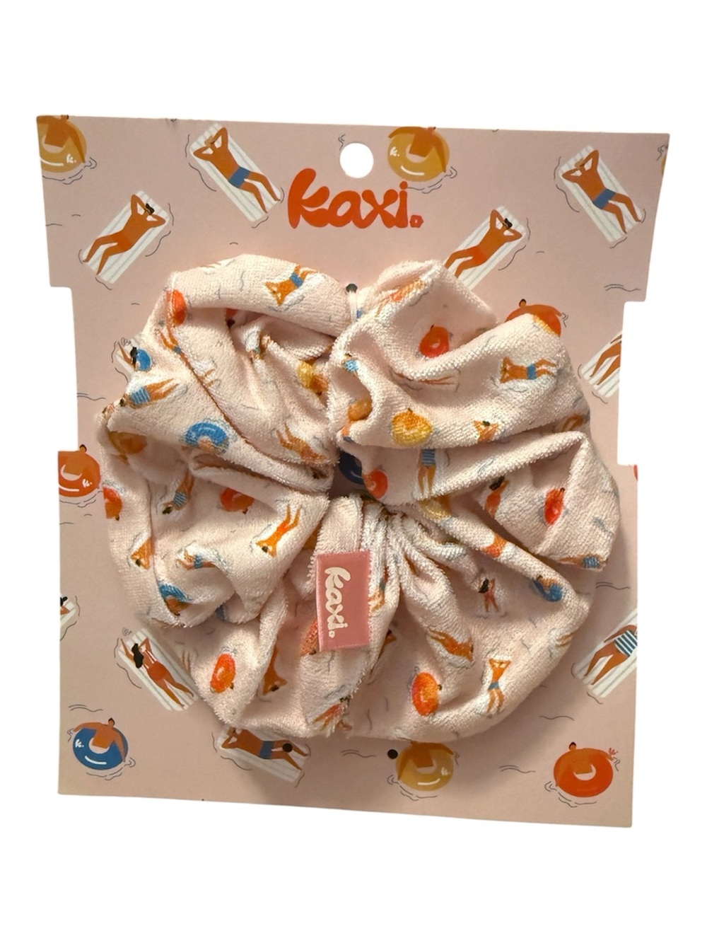 Soft Pink Beach Print Scrunchie